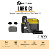 Hollyland - Lark C1 Duo-USB-C Wireless Lavalier Microphone - Black