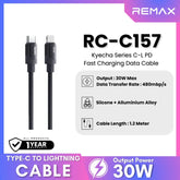 REMAX - RC-C157 C-L Keycha Series Type-C to Lightning Fast Charging Data Cable (30W) - Black