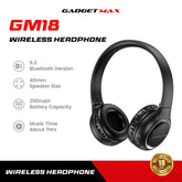 GADGET MAX - GM18 Bluetooth Wireless Headphone - Black
