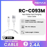 REMAX - RC-C093M Leya Series USB to Micro Fast Charging Data Cable (2.4A) - White