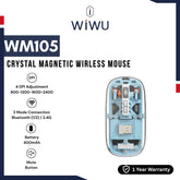WIWU - WM105 Crystal Magnetic Wireless Mouse (2.4G + Bluetooth ) - Blue