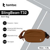 Tomtoc - SlingBean-T32 Belt Bag ( 1.5L ) - Caramel