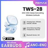 REMAX - TWS-28 True Wireless Stereo Earbuds with ANC+ENC Earbuds - Blue