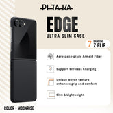 PITAKA - Ultra Slim ( Edge ) Case For Samsung Z Flip 7 - Black / Grey