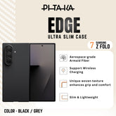 PITAKA - Ultra Slim ( Edge ) Case For Samsung Z Fold 7 - Black / Grey