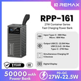 REMAX - RPP-161 Container Series 50000mAh PD+QC Power Bank (PD 27W+ QC22.5W) - Grey