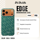 PITAKA - Monogram ( Edge ) Case For iPhone 17 Pro - Gold / Green