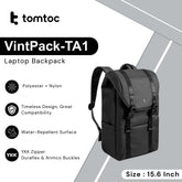 Tomtoc - VintPack-TA1 Laptop Back ( 15.6 Inch / 22L ) - Dark