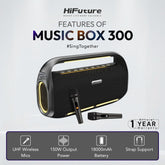 HiFuture - Music Box 300 Bluetooth Wireless Speaker ( 150W ) - Black