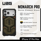 UAG - Monarch Pro Case For iPhone 17 Pro Max - Kevlar Element Green