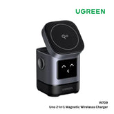 UGREEN - W709 Uno 2-In-1 Wireless Magnetic Charger (Qi2 | 15W) - Black/Grey