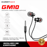 GADGET MAX - GM10 3.5mm Universal Wired Earphone - Black