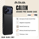 PITAKA - Aramid Pro Guard ( Cairn ) Case For iPhone 17 Pro - Black / Grey
