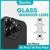 BENKS - GlassWarrior Lens Protector - IPhone 16 Pro / 16 Pro Max (Black)