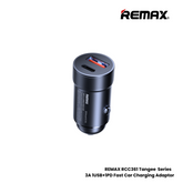 REMAX RCC361 Tangee Series 3A Multi-Compatible Car Charger(1USB+1PD) - Black
