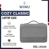 WIWU - Cozy Classic Laptop Case (14") - Grey