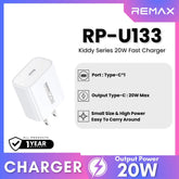 REMAX - RP-U133 Kiddy Series PD Fast Charger (20W) - White