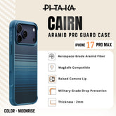PITAKA - Aramid Pro Guard ( Cairn ) Case For iPhone 17 Pro Max - Moonrise