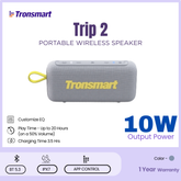 TRONSMART - Trip 2 10W Portable Bluetooth Wireless Outdoor Speaker - Grey