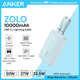 ANKER - ZOLO 10000mAh Built-In USB-C & Lighting Cable Power Bank ( 30W ) - Blue