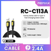 REMAX - RC-C113M Ruinay Series USB to Micro Fast Charging Data Cable ( 2.4A ) - Black