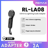 REMAX - RL-LA08 Finger Loop 3.5mm & Lightning Audio Adapter - Black