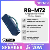 REMAX - RB-M72 Kunagile Series Portable Wireless Speaker (20W) - Blue