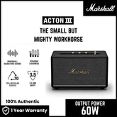 Marshall Acton 3 Bluetooth Speaker - Black