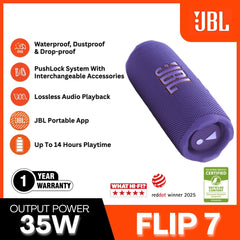 JBL - FLIP 7 Portable Bluetooth Speaker - Purple