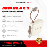 GADGET MAX GB24 AIO Pro Series 15000mAh All-in-One Fast Charging Power Bank - Brown