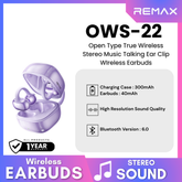REMAX - OWS-22 Open Type True Wireless Stereo Music Talking Ear Clip WIreless Earbuds - Purple