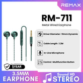 REMAX - RM-711 3.5mm Metal Wired Earphone - Green