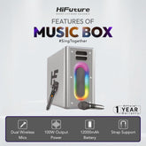 HiFuture - Music Box Bluetooth Wireless Speaker ( 100W ) - Silver