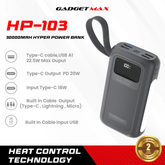 GADGET MAX - HP-103 30000mAh Hyper PD+QC Fast Charging Power Bank (20W+22.5W) - Gray