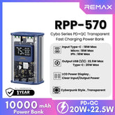 REMAX - RPP-570 Cybo Series 10000mAh PD+QC Fast Charging Power Bank(PD 20W+QC 22.5W) - Blue