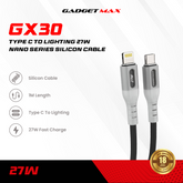 Gadget Max - GX30 C-L Nano Series Type-C To Lightning PD Fast Charging Data Cable (27W) - Black