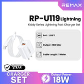 REMAX - RP-U119 Lightning Kiddy Series Fast Charger Set (18W) - White