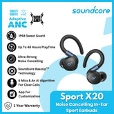 ANKER - SOUNDCORE SPORT X20 In-Ear Sport Earbuds - Black