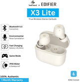 Edifier X3 Lite True Wireless Earbuds (ENC) - Ivory