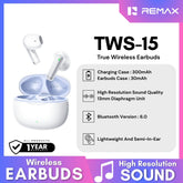 REMAX - TWS-15 Bluetooth Wireless Earbuds - White