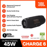 JBL - Charge 6 Portable Bluetooth Speaker - Black Orange