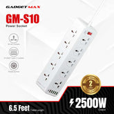 GADGET MAX - GM-S10 PD+QC High Performance Power Socket (5USB/1Type-C/10AC) - White