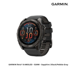 GARMIN - fēnix® 8 AMOLED Smart Watch ( 51mm ) | Sapphire - Black/Pabble Grey