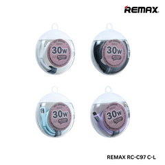 REMAX RC-C097 C-L Crystal Series 3A Liquid Silicone Fast Charging Data Cable Type-C to Lightning(1M)(30W) - Purple