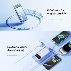 REMAX RPP-686 20000MAH REYLUCK SERIES 2.1A CABLED POWER BANK (2.1A)