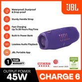 JBL - Charge 6 Portable Bluetooth Speaker - Purple