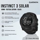 GARMIN - Instinct 3 Smart Watch ( 50mm ) Solar-Tactical Edition | Black
