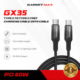 Gadget Max - GX35 C-C Gradient Series PD Fast Charging Data Cable (60W) - Black