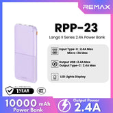 REMAX RPP-23 Lango 2 Series 10000mAh Fast Charging Power Bank(2.4A) - Purple