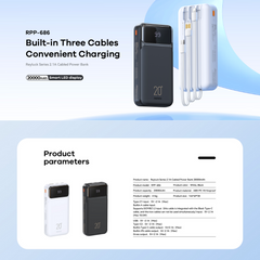 REMAX RPP-686 20000MAH REYLUCK SERIES 2.1A CABLED POWER BANK (2.1A)